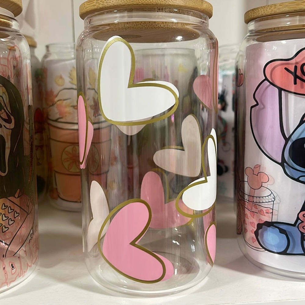 🩷🤍💛Hearts Tumbler